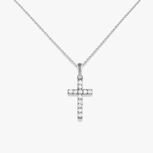Collier Croix Diamant Avec Topaze Blanche Moissanite Gemstone S925 Sterling Silver Rose Plaqué Or Collier Argent Fine Jewelry - Product Image 2