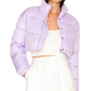 Long Crop Woven 100% Cotton Bomber <b>Jacket</b> for Women and Men with Custom Logo Design Printing Breathable & Windproof Winter - Product Image 1