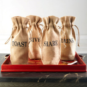 Sac de bouteille de vin en toile de Jute, sac de bouteille de vin simple, sac fourre-tout en toile de Jute avec logo personnalisé, vente en gros de haute qualité - Product Image 4