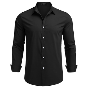 <b>High</b> Quality 100% Cotton Casual Dress <b>Shirt</b> <b>Men</b> Long Sleeve Button Office Wear OEM ODM Custom Logo Breathable <b>Shirts</b> - Product Image 1