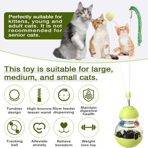 Hete Aanbieding: Indoor Katten Wobble Treat Dispenser Bal Kitten Voedsel Dispenser - Product Image 3