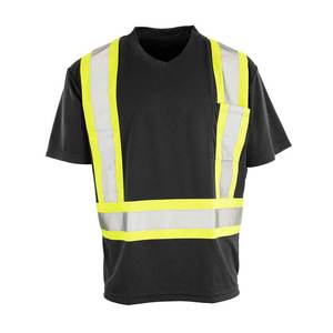T-shirt réfléchissant haute visibilité, vêtements de travail de sécurité à manches courtes personnalisés pour hommes, adapté aux travaux de construction et aux travaux en extérieur - Product Image 5