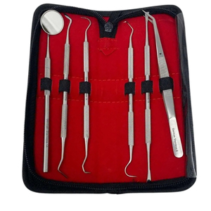 RAICES Enterprises Stainless Steel Dental Cleaning Kit Mirror Tweezers Scaler <b>Probe</b> Premium Grad Surgical Instruments CE - Product Image 5