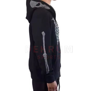 Servicios OEM, Sudadera con Capucha de Alta Calidad para Hombre, Diseño Invernal, Felpa de Algodón, con Pedrería, Transpirable, Logotipo y Color Personalizables, Gran Venta - Product Image 4