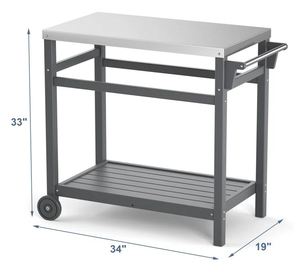 Stainless Steel <b>Serving</b> Wine bar Cart for Home Catering Hotel Restaurant Kitchen Food <b>Serving</b> <b>Trolley</b> Wine & Glasses Holders - Product Image 4