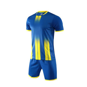 Nueva llegada de los hombres azul y amarillo Set OEM Club ropa deportiva para adultos para los hombres del equipo de fútbol jersey de fútbol - Product Image 3