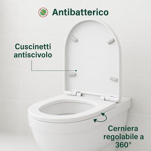 Asiento de Inodoro Universal en Forma de D HM de Fácil Instalación, 44.5x36cm, Blanco Leche, Cierre Suave, Polipropileno, Liberación Rápida, Material de Urea - Product Image 2