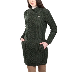 เดรสไหมพรมสั้นสำหรับผู้หญิง เอวสูง แขนยาว คอปกแนวนอน ซิปซ่อน สำหรับฤดูหนาว - Product Image 4