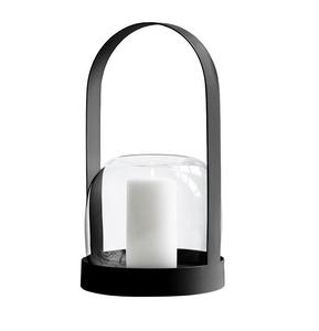Lantern Design Hanging and <b>Table</b> Top Candle Holder Top Quality Best Selling Set of 2 <b>Matte</b> Black - Product Image 2
