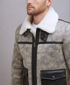 Stand Collar Leather Luxury <b>Jacket</b> for Men New Zipper <b>Sheepskin</b> Leather <b>Jackets</b> Genuine Leather <b>Jacket</b> For Men - Product Image 5