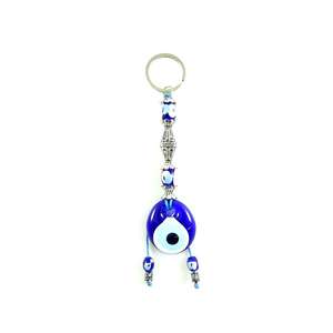 Llavero con Mosquetón DAFNI BIG PAZAR con Cuentas de Ojo Turco - Diseño 3D de Aleación de Moda con Puntas Esmaltadas Únicas e Impresión en Relieve - Product Image 5