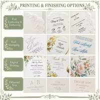 Ensemble d'invitations de mariage gaufrées personnalisées en papier coton avec ruban de satin, enveloppe, RSVP, menu, ensemble de papeterie de mariage