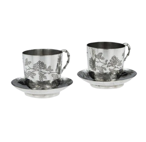 Vente flash : Tasses à thé et soucoupes en acier inoxydable, style contemporain, double paroi, expresso, thé de l'après-midi, tasse à café - Product Image 6