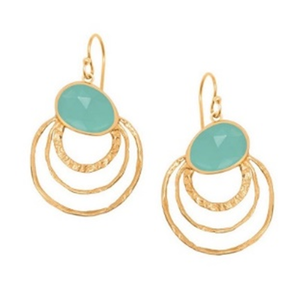 New Arrival Aqua Chalcedony Gemstone 925 Sterling Oval Shape Silver Earrings - Product Image 1
