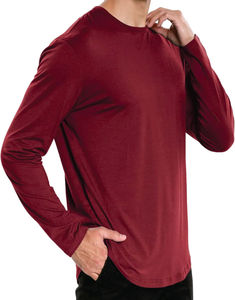 Crew Fitness Camiseta de manga larga de poliéster 100% para hombre Calidad superior Impreso digital Bordado fino Transpirable Secado rápido - Product Image 4