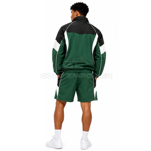 Breathable Quick Dry Winter Solid Windbreaker Men <b>Short</b> Set Lightweight Zip <b>Jacket</b> & Matching <b>Shorts</b> Daily Outdoor Clothing - Product Image 4