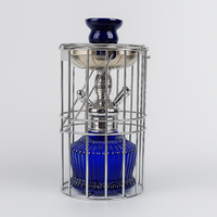 Ensemble de chicha portable moderne en aluminium laqué avec base en verre, poignée détachable, design de voyage, chicha d'extérieur