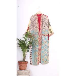 Robe de maison de luxe | Kimono unisexe doublée de soie | Cadeau d'été doux respirant vêtements de nuit pour femmes Kimono robe vêtements de nuit - Product Image 1