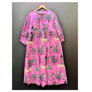 Vestido Midi estampado de algodón informal natural a la moda para mujer, ropa de oficina, brunch de verano ecológico, día de compras al mejor precio - Product Image 1