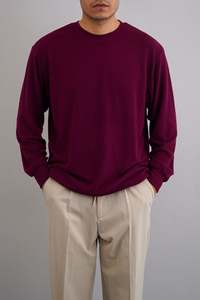 Jersey en blanco de lana de algodón liso para impresión personalizada Sudaderas de lana de algodón pesado de gran tamaño para hombres y mujeres - Product Image 2