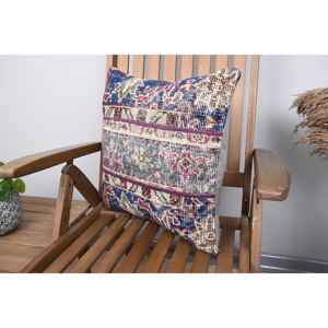 Multicolor <b>18x18</b> Inch Wool Kilim Pillow Luxury Bohemian Patchwork Cushion Floral Vintage Woven Jute Bedding Portable Oriental - Product Image 3