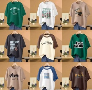 Nueva camiseta de mujer de manga corta con cuello redondo de algodón estampado de dibujos animados estilos de camiseta de mujer enviados al azar - Product Image 5