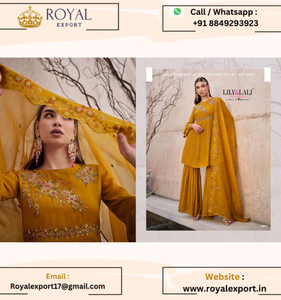 Lanzamiento de un nuevo diseñador exclusivo Pure Handwork en Heavy Georgette con colección de trajes interiores Fabricación por Royal Export - Product Image 2