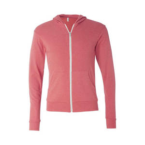 Classic Unisex Tri-Blend Hooded Full Zip Tee Tela ligera Ajuste relajado Chaqueta perfecta para todo tipo de impresión personalizada - Product Image 6