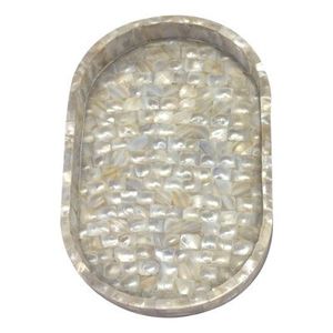 Bandejas para servir de diseño elegante hechas de bandejas de nácar con mango de metal para organizador de utensilios de cocina a bajo precio - Product Image 3