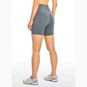 Pantalones cortos deportivos para mujer, para gimnasio, yoga, venta al por mayor, logotipo personalizado, 93% poliéster, 7% Spandex, cintura alta, cintura elástica con logotipo personalizado - Product Image 2