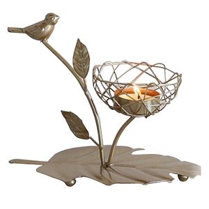 Bougeoir en métal antique décoratif Bougeoir en fer vintage pour table à manger de salon - Product Image 3