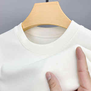 Camiseta holgada de manga larga y cuello redondo para hombre con logotipo de diseño personalizado OEM de punto 100% algodón estampado secado rápido transpirable - Product Image 5