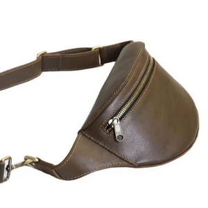 Trending Brown Genuine Leather Vintage Summer Chest Sling <b>Bag</b> for <b>Men</b> Crossbody Waist Fashion Messenger <b>Shoulder</b> Mini Phone <b>Bag</b> - Product Image 2