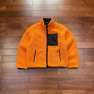 OEM Manufacturer Custom Blanket Reversible Garment Shearling Zip up Bomber Winter Warm Coat Polar Fleece <b>Sherpa</b> <b>Jacket</b> for <b>Men</b> - Product Image 3