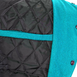 Mens Varsity Letterman <b>Jacket</b> Turquoise Wool <b>White</b> Leather Sleeves Classic Custom CollegeBaseballjacket for men - Product Image 5