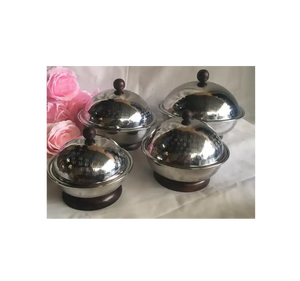 ชุดหม้อไฟโลหะสำหรับตกแต่งอาหาร3ชิ้นอุปกรณ์ตกแต่งโต๊ะอาหารสุดหรูดีไซน์เนอร์แบบแฮนด์เมด - Product Image 2