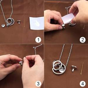 Collier d'urne de maman en argent pour les cendres ne sont plus à mes côtés pour toujours dans mon coeur médaillon sculpté collier de cendres incinérées taille personnalisée - Product Image 6