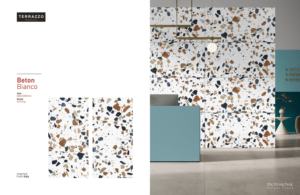 Azulejos de Porcelana Premium BENTON BIANCO con Acabado Tallado Estilo Terrazo - Product Image 2