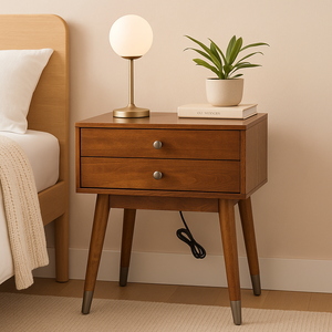 Mobilier d'intérieur de luxe Michel prêt à expédier Table de chevet pratique à charge USB avec beauté ancienne et design pratique - Product Image 1