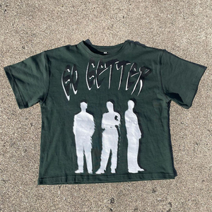 Đồ họa màu Đỏ <span class=keywords><strong>t</strong></span> Áo sơ mi đi Getter in thời trang dạo phố ngắn tay áo bông Tee - Product Image 5