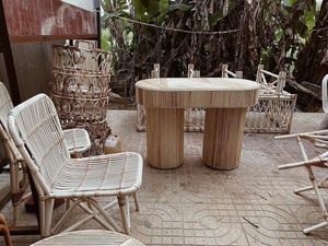 Mesa de centro contemporánea de ratán Natural hecha a mano y mesa auxiliar de té para sala de estar muebles para el hogar Nhat Minh BT20 - Product Image 6