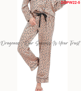 Ensembles de pyjamas en satin pour femmes avec poche poitrine gauche facile à enlever petits objets Dragonex imprimé léopard PW22 2024 privilégié optimal - Product Image 6