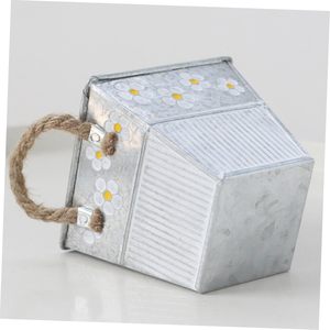 Small Size Steel Metal Planter Hand Painted Flowers Stackable <b>Plant</b> Pot Outdoor Centre <b>Table</b> Balcony Garden Decor Gift Pot - Product Image 6