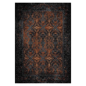 Tapis RUGS DEPOT LXDP-1004, tapis d'appoint en chenille noir charbon, style oriental traditionnel, imprimé numériquement, lavable en machine, antidérapant, vente en gros - Product Image 1