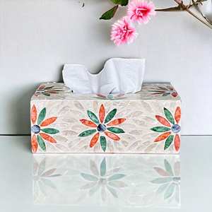 Caja de pañuelos de nogal de lujo | Soporte de papel de madera para baño y sala de estar | Estuche de almacenamiento de escritorio moderno | Organizador de decoración del hogar - Product Image 5