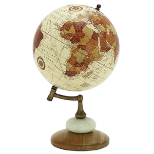 Globo de papel de artesanía india, Base de madera, acabado Vintage, mapa del mundo, estructura Interior educativa, modelo de Metal para geografía - Product Image 2