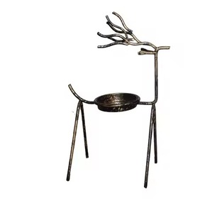 Portavelas de Reno Plateado, Metal Negro Hecho a Mano, Ecológico, Regalo de Navidad, Velas, Decoración para el Hogar, Fiesta de Bodas, Adorno Navideño - Product Image 3