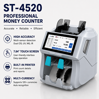 Compteur de billets multi-devises SEMTOM ST-4520, machine de comptage d'argent, dénomination mixte, double CIS, UV, MG, IR, compteur de valeur pour banque