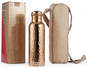 กระเป๋าหิ้วปอกระเจาขวดน้ำทำจากทองแดงพร้อมที่จับเชือกขนาดมาตรฐาน - Product Image 1