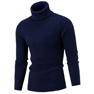 Jersey de punto transpirable para hombre, jersey de cuello alto de Nailon/algodón a rayas, suéter para hombre, novedad de 2024 - Product Image 4